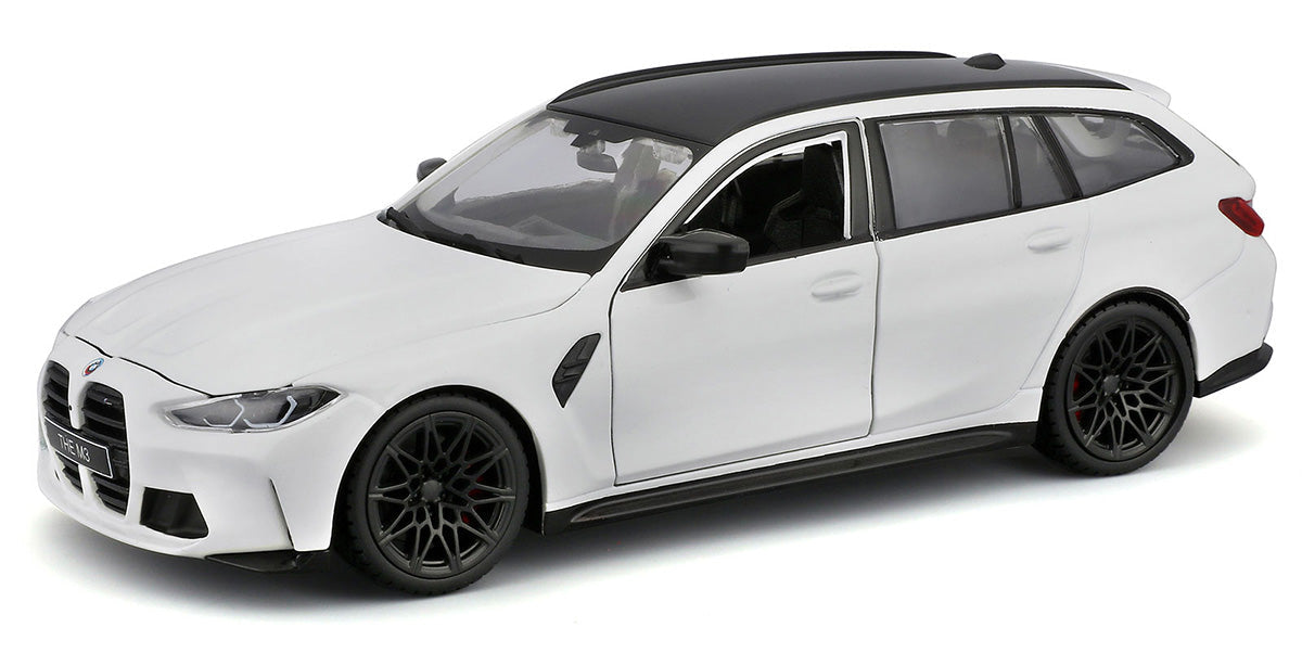 Bburago 1:24 BMW M3 Touring (2023) White Die-Cast Model Car – Premium Collectible