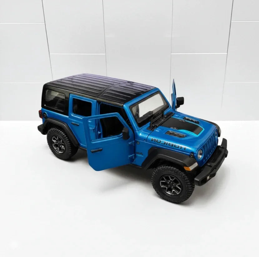 Rastar 1:24 Jeep Wrangler Rubicon 4xe Die-Cast Model – Blue | Openable Doors (64610)