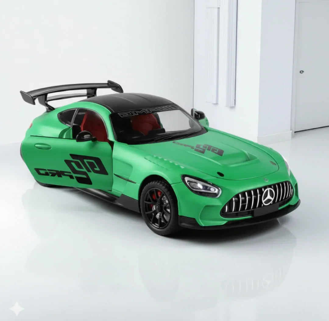 Joy Junction 1:24 Mercedes AMG GT2 PRO Die-Cast Car Model – Green Finish | Openable Doors, Pull-Back Action, Lights & Sound (JJ271)