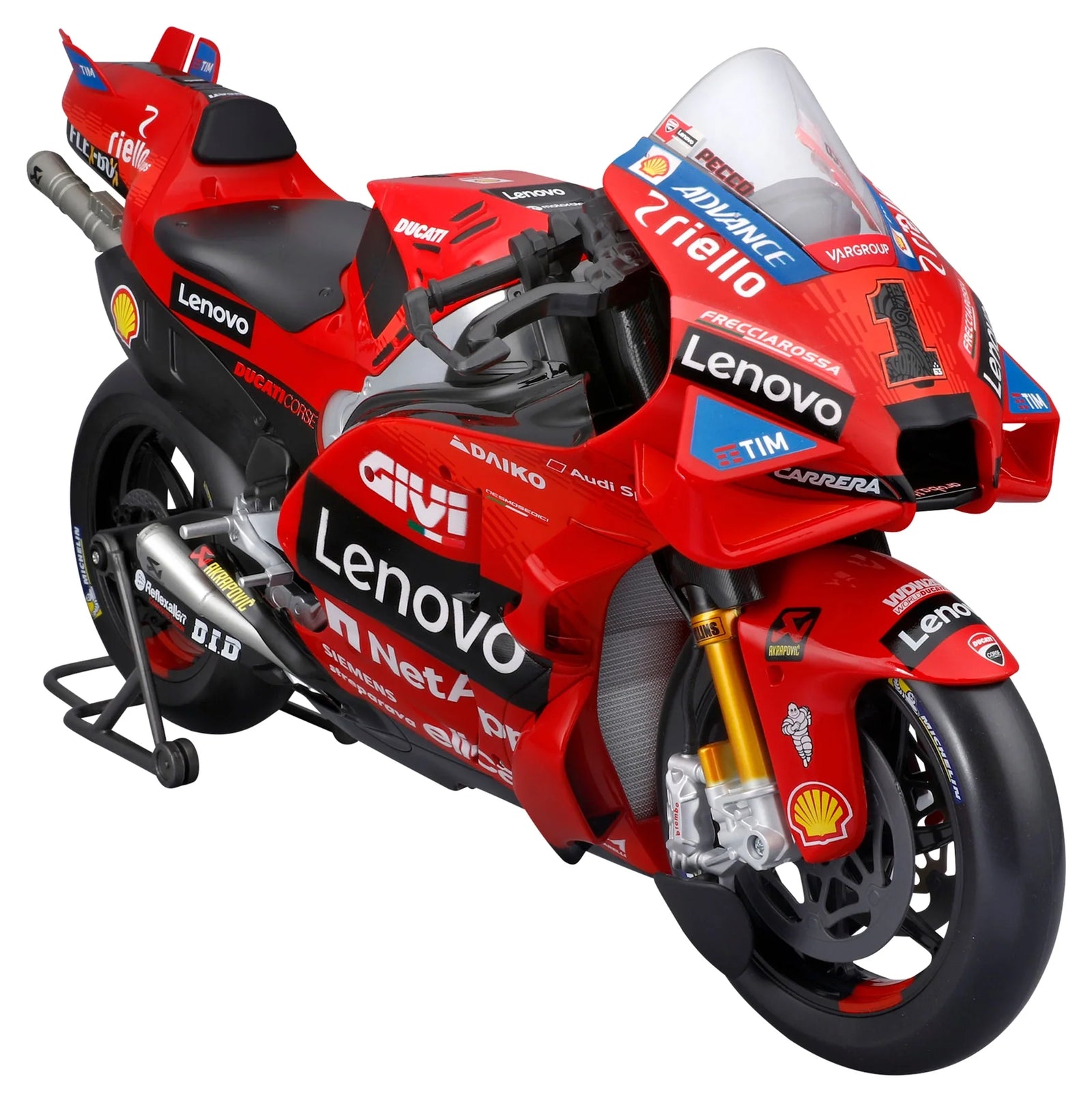 Maisto 1:18 Ducati Desmosedici GP 2024 No. 1 Francesco Bagnaia Die-Cast Motorcycle Model with Display Stand