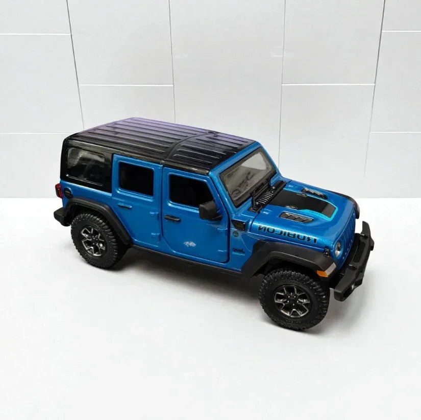 Rastar 1:24 Jeep Wrangler Rubicon 4xe Die-Cast Model – Blue | Openable Doors (64610)