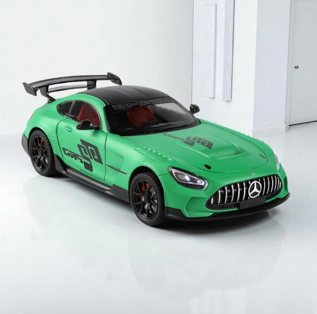 Joy Junction 1:24 Mercedes AMG GT2 PRO Die-Cast Car Model – Green Finish | Openable Doors, Pull-Back Action, Lights & Sound (JJ271)