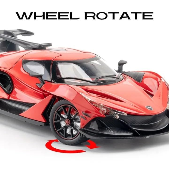 Joy Junction Apollo IE Smoke 1:24 Scale Die-Cast Hypercar Model with Sound & Light – Pull Back Metal Sports Car Toy for Collectors