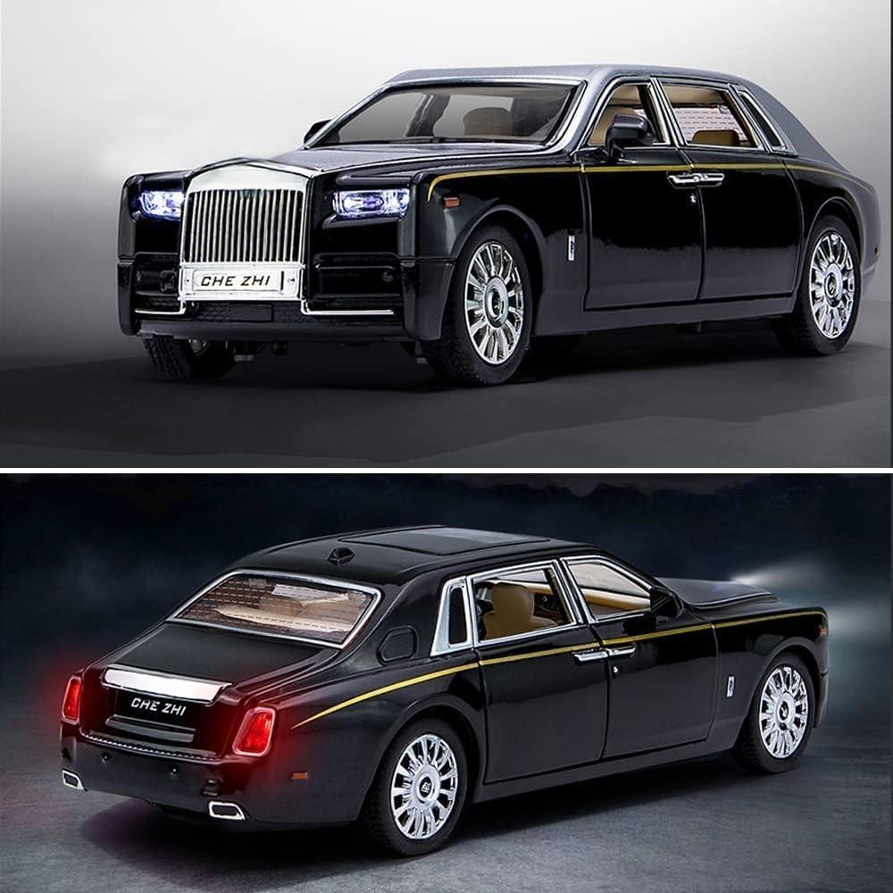 Che-ZHI 1:24 Scale Rolls-Royce Phantom Die-Cast Black Model with Lights and Sounds