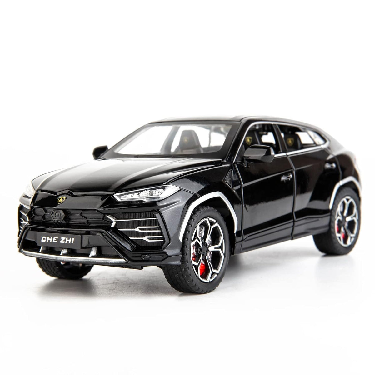 Joy Junction 1:24 Lamborghini Bison URUS Smoke Scale Die-Cast SUV Model with Sound & Light – Pull Back Metal Sports SUV Toy (Black)
