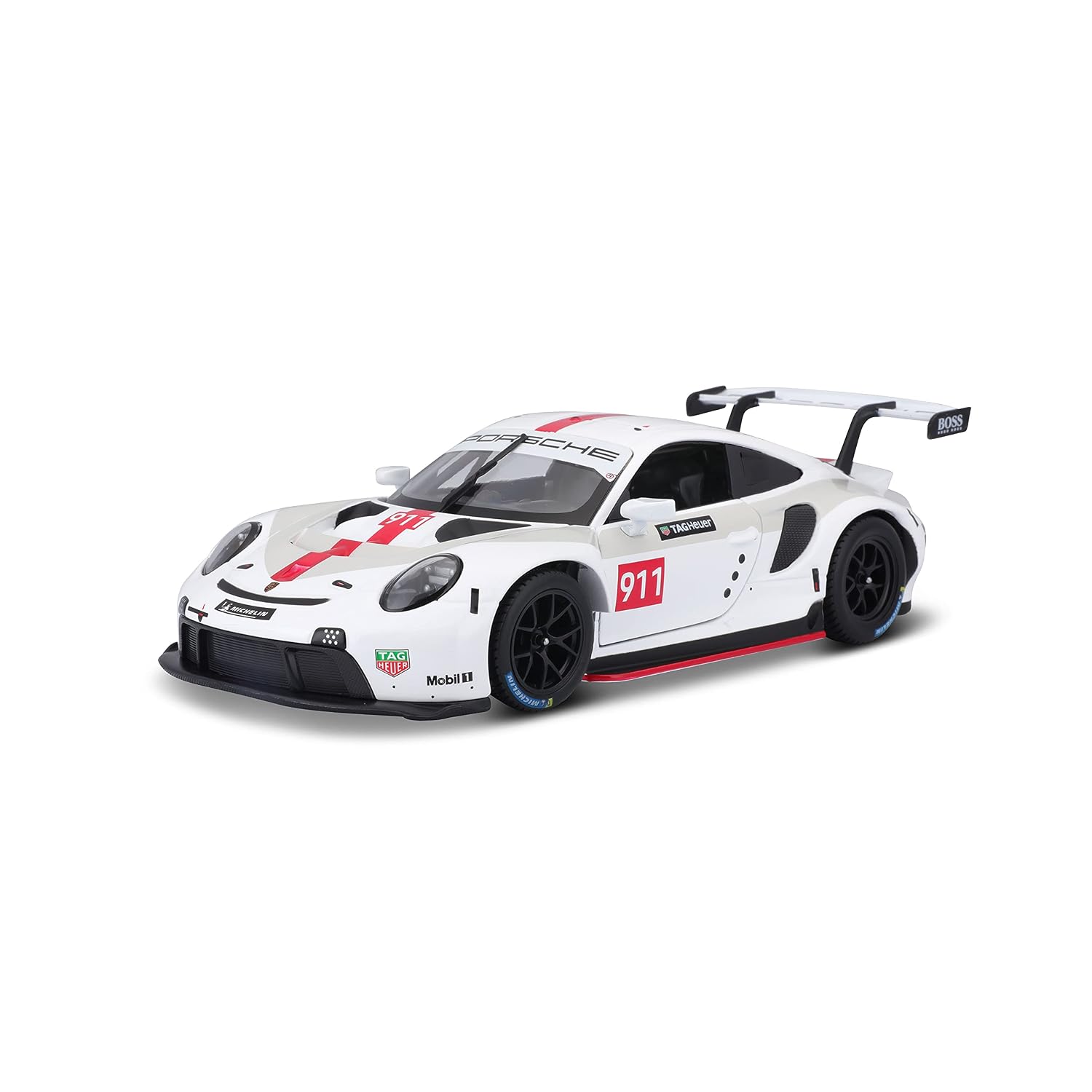 Bburago Porsche 911 RSR #911 1:24 Die-Cast Model Car | White Racing Edition | Premium Collectible