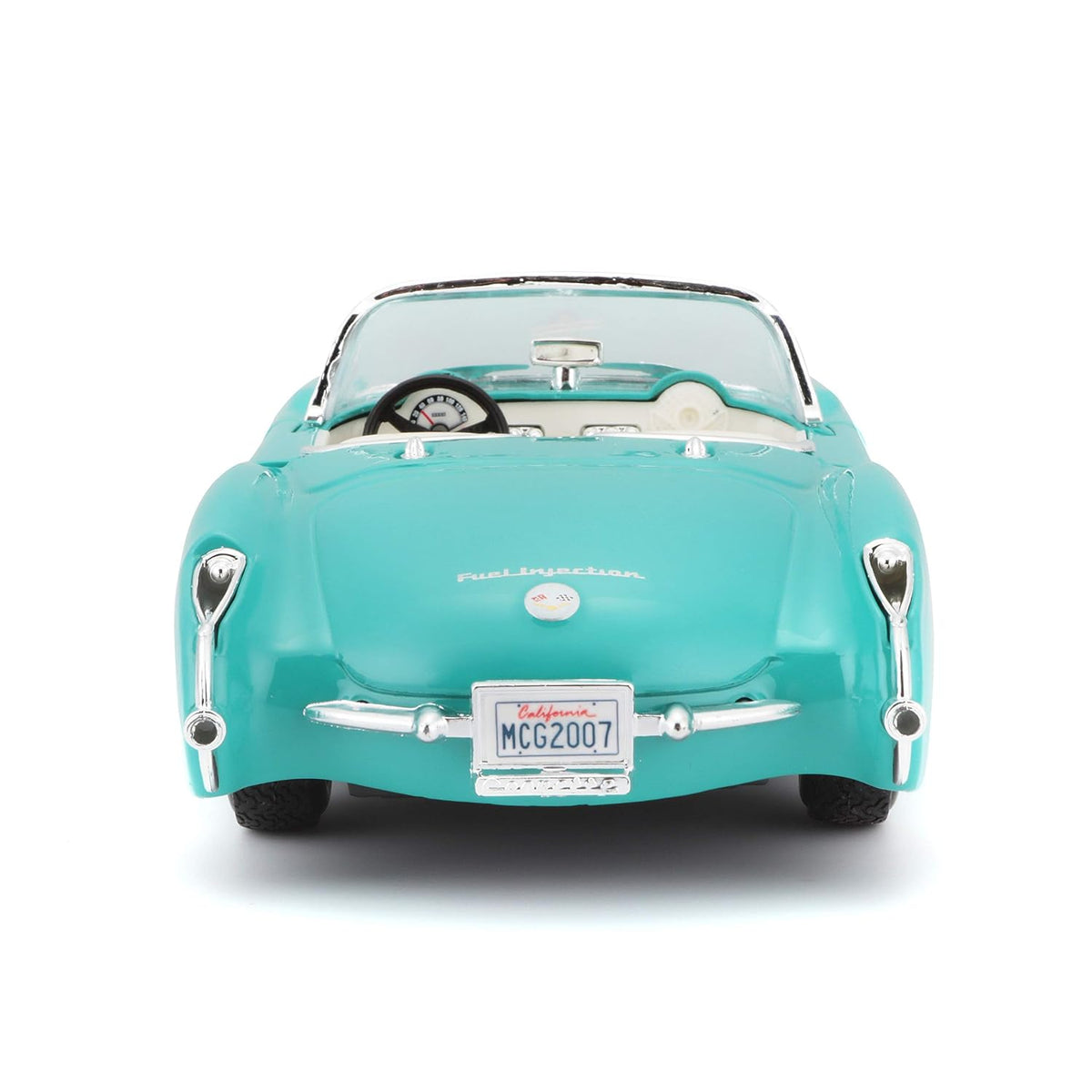 Maisto 1957 Chevrolet Corvette Convertible 1:24 Die-Cast Model Car | Collector's Collection | Turquoise & White Classic Roadster