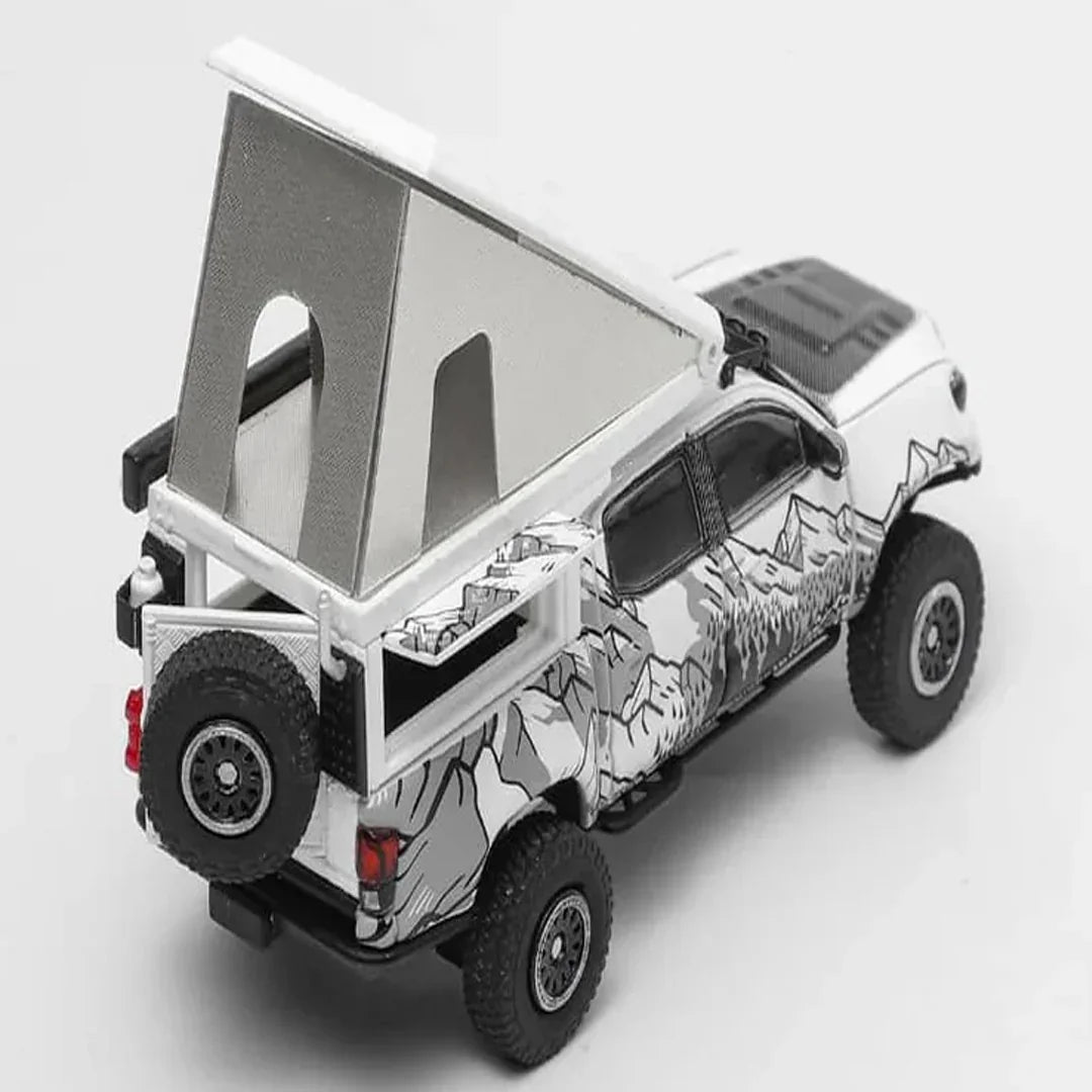GCD 1:64 Toyota Tacoma Camper 529 Truck Diecast Model with Rooftop Camper – Premium Off-Road Collectible