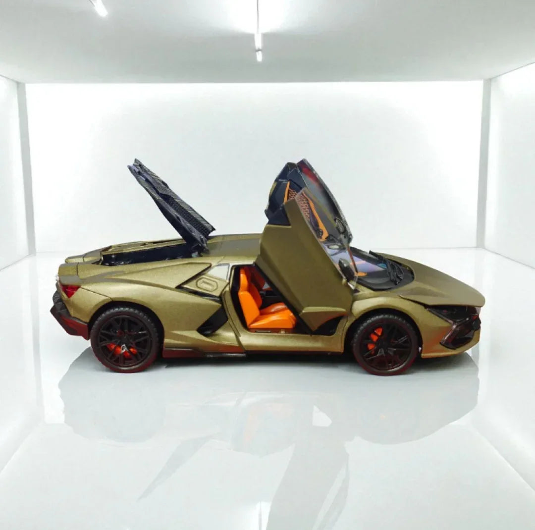 JOY JUNCTION 1:24 Lamborghini Diecast Car Model -Olive Green with openable door, pull back action light and sound (JJ263)