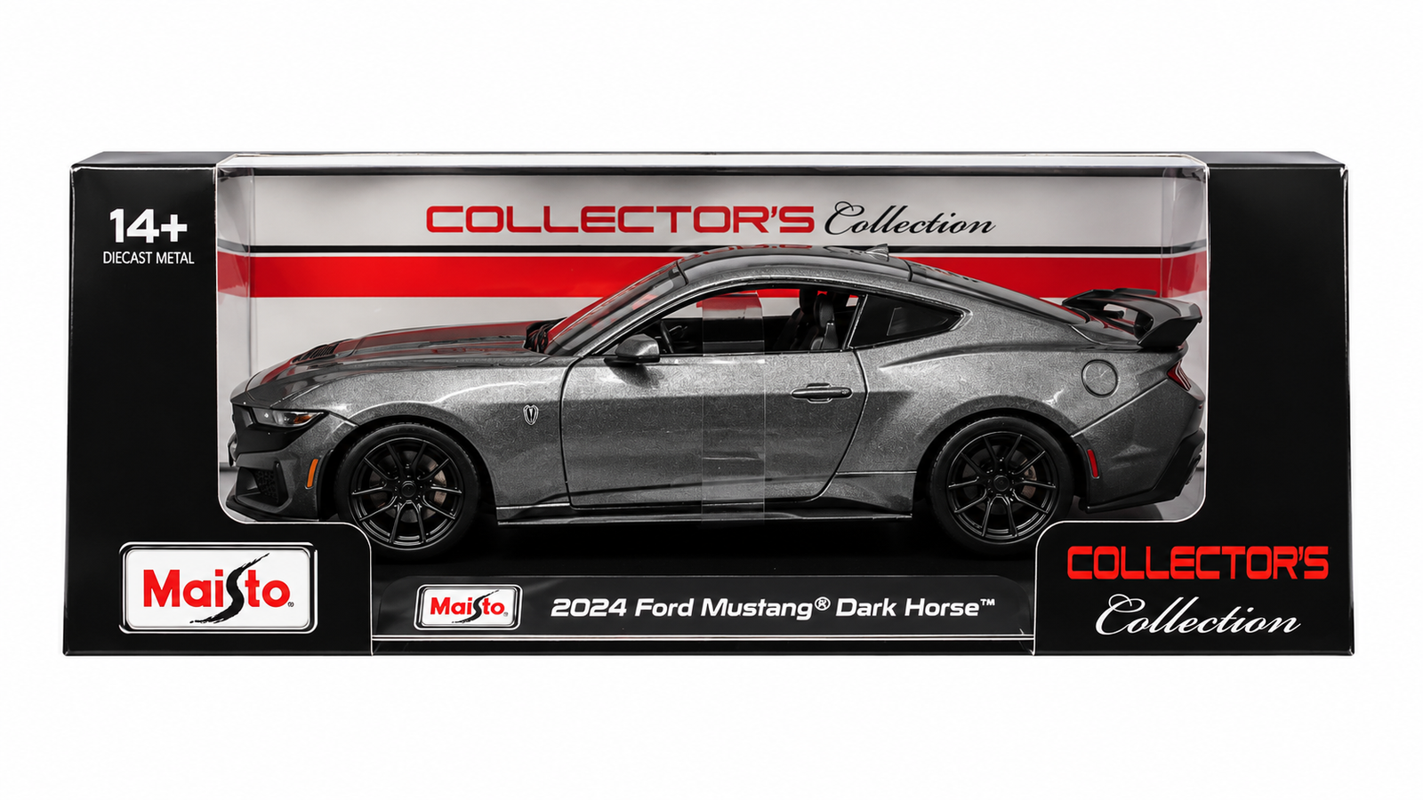 Maisto 2024 Ford Mustang Dark Horse 1:24 Die-Cast Model Car | Collector's Collection | Metallic Grey