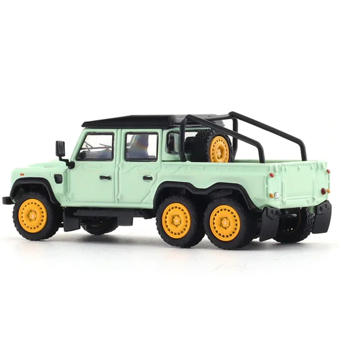 GCD Defender 6x6 Off-Road Expedition Pickup Diecast Car 1:64 Scale – Rugged Adventure Truck Collector Model with Display Box
