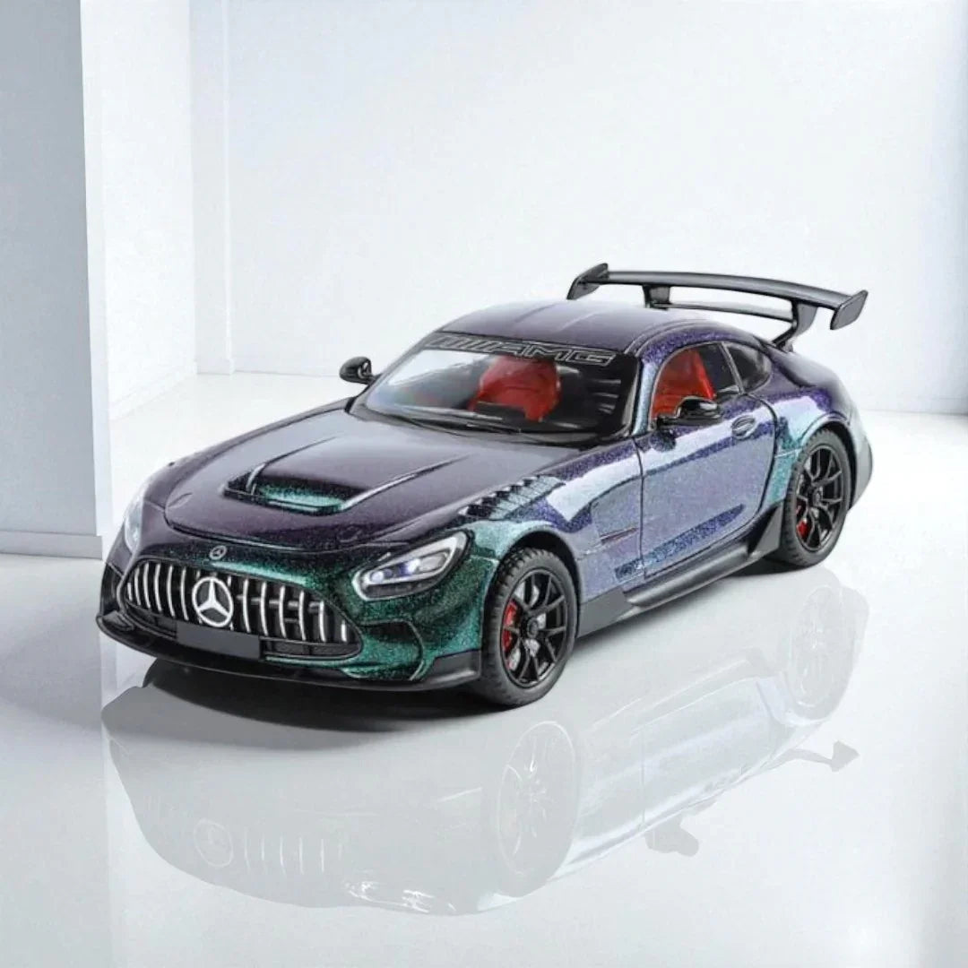 Joy Junction 1:24 Mercedes AMG Die-Cast Car Model – Chameleon Metallic Finish | Openable Doors, Pull-Back Action, Lights & Sound (JJ271)