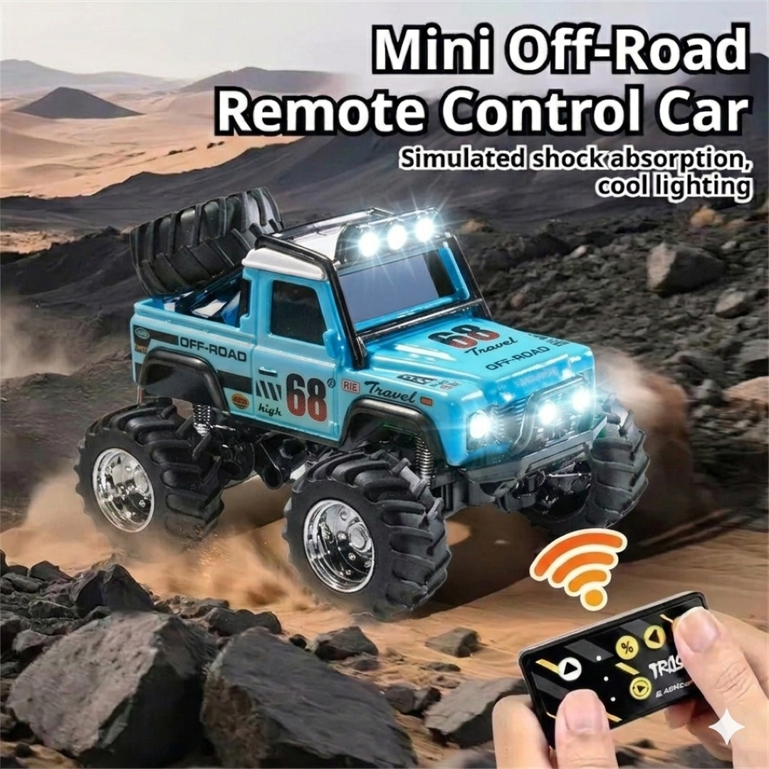 Trasped HG4-477 1:64 Mini RC Off-Road Climbing Truck – 2.4GHz Remote & App Control, LED Lights, Alloy Style Rock Crawler for Kids & Collectors