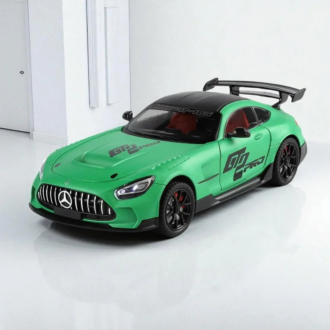 Joy Junction 1:24 Mercedes AMG GT2 PRO Die-Cast Car Model – Green Finish | Openable Doors, Pull-Back Action, Lights & Sound (JJ271)