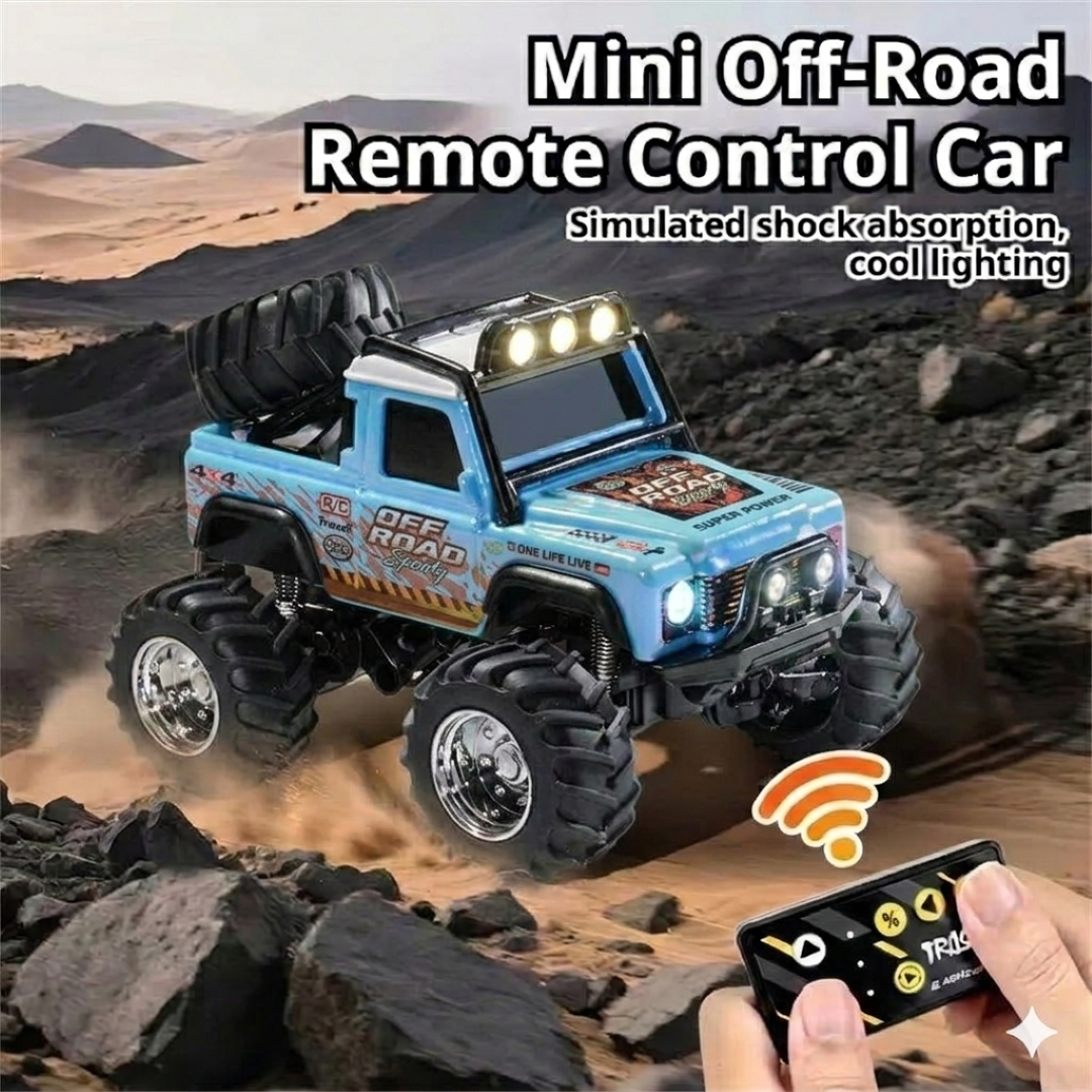 Trasped HG4-477 1:64 Mini RC Off-Road Climbing Truck – 2.4GHz Remote & App Control, LED Lights, Alloy Style Rock Crawler for Kids & Collectors