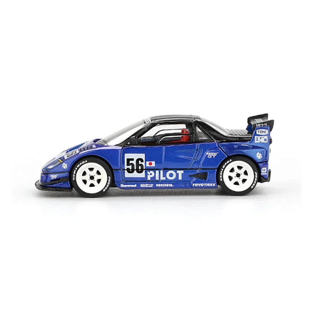 MINI GT 1:64 4-Car Die-Cast Model Set – Porsche 911 GT3 R Skeleton Rexy, Mazda AZ-1 LB40 PILOT, Lancia Stratos HF #4 & Honda Civic Type R HRC Pace Car