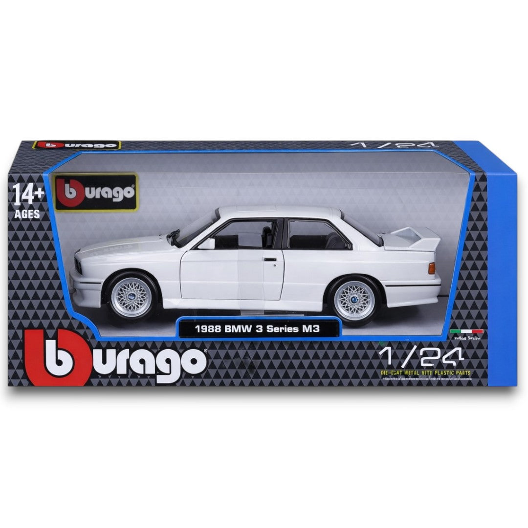 Bburago 1:24 1988 BMW 3 Series M3 (E30) Die-Cast Car – Classic Collector Model
