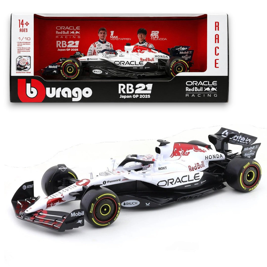 Bburago 1:18 Oracle Red Bull Racing RB21 F1 Car – Japan GP 2025 Die-Cast Model | Formula 1 Collectible
