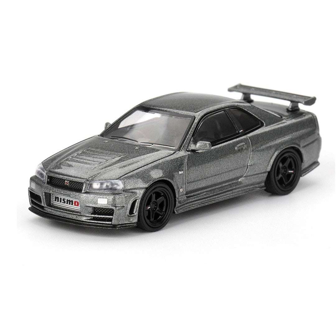 MINI GT 1:64 Nissan Skyline GT-R NISMO BNR34 CRS Version Dark Metal Gray Die-Cast Model Car