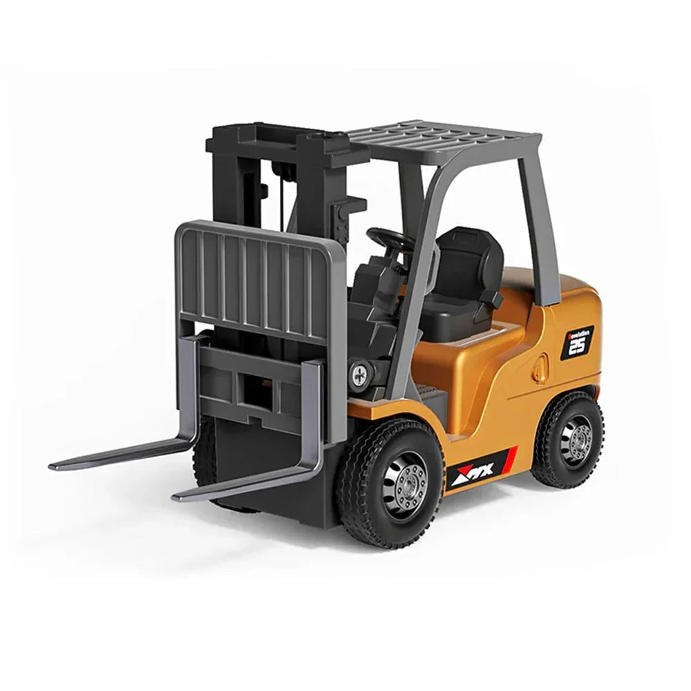 TRASPED 1:64 Scale RC Forklift Toy | 2.4GHz App & Remote Control Forklift with Lights & Sound | Alloy Construction Vehicle