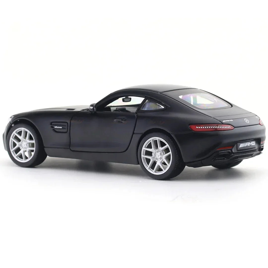 Maisto 1:24 Mercedes-Benz AMG GT Matte Black – Licensed Diecast Model Car with Acrylic Display Case