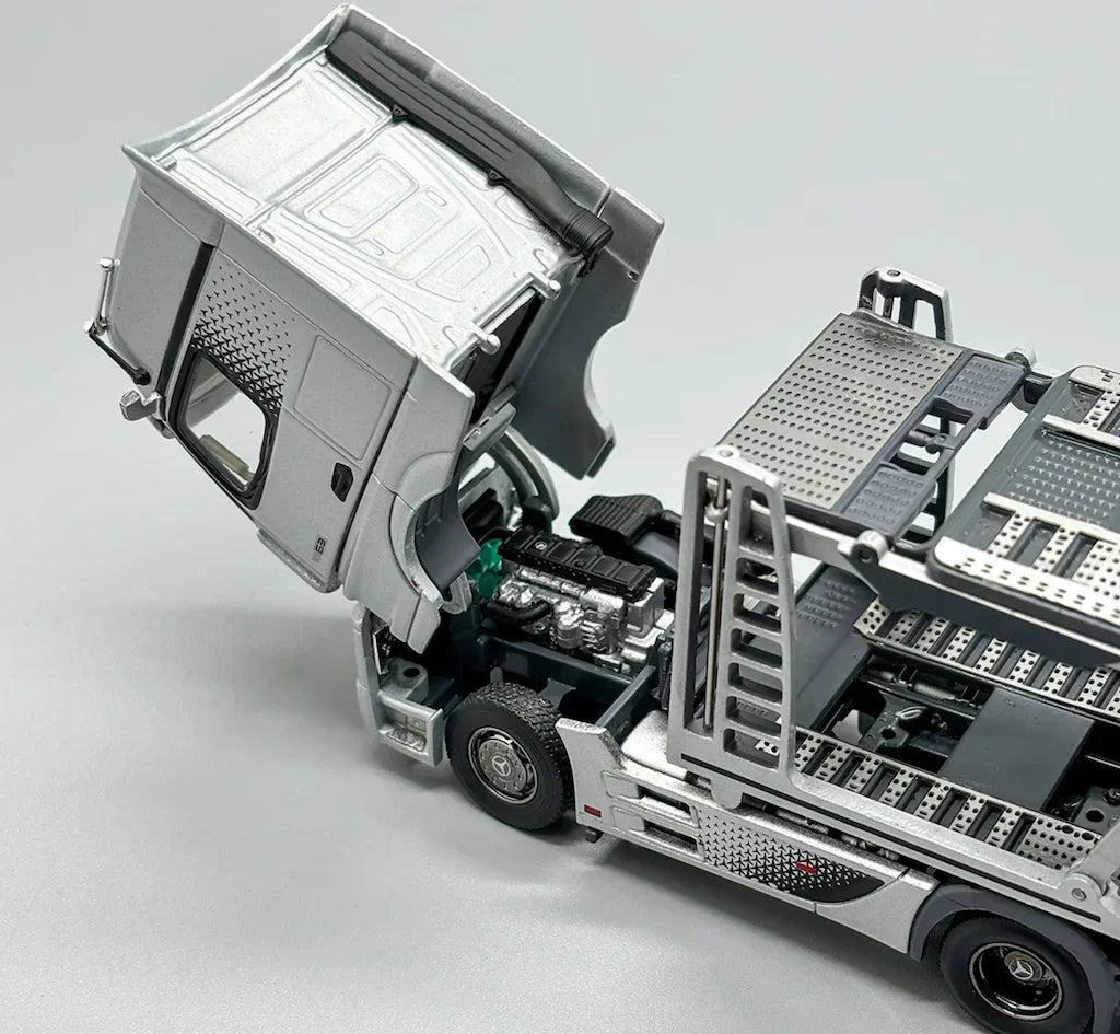 GCD 1:64 Silver AMG Actros Gigaspace 4x2 Trailer Truck Model Diecast Metal Car