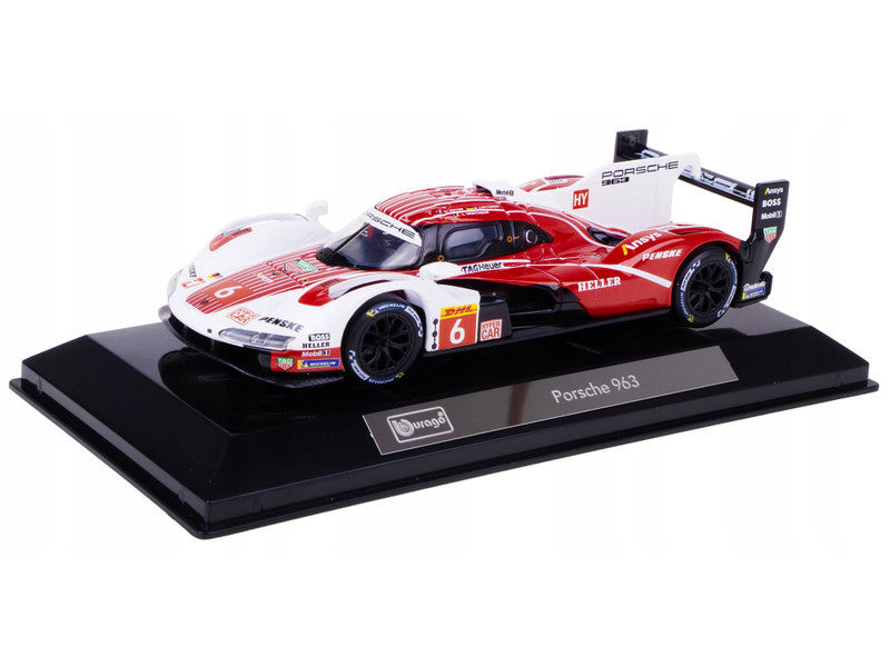 Bburago 1:24 Porsche 963 No. 6 2024 Racing Car Die-Cast Model | 4.6L Turbo V8 Motorsport Replica