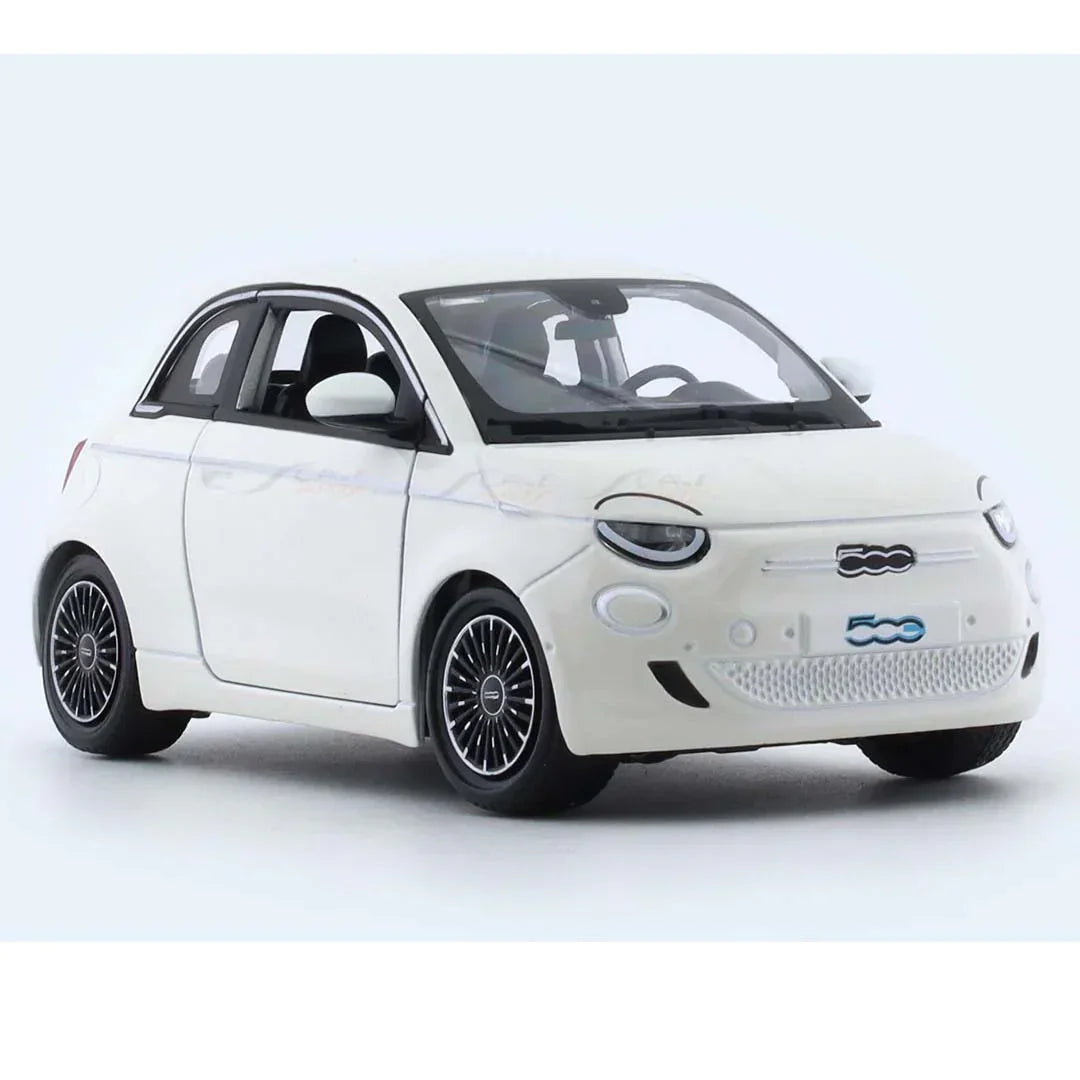 2023 Fiat 500e White 1:24 Scale Diecast Model Car by Bburago – Official Licensed Collectible