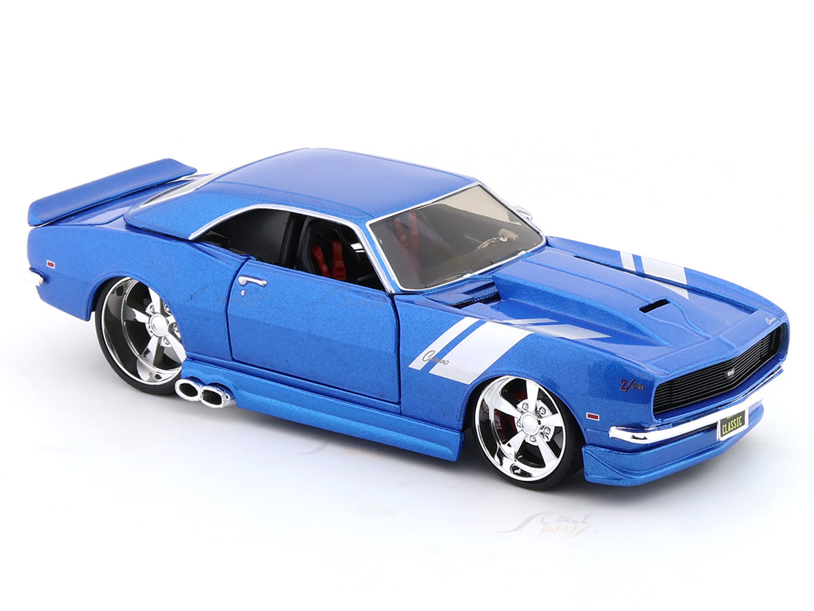 Maisto 1968 Chevrolet Camaro Z/28 1:24 Die-Cast Model Car | Collector's Collection | Custom Blue Classic Muscle Car