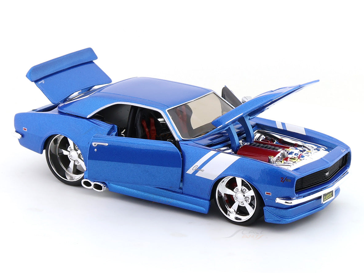Maisto 1968 Chevrolet Camaro Z/28 1:24 Die-Cast Model Car | Collector's Collection | Custom Blue Classic Muscle Car