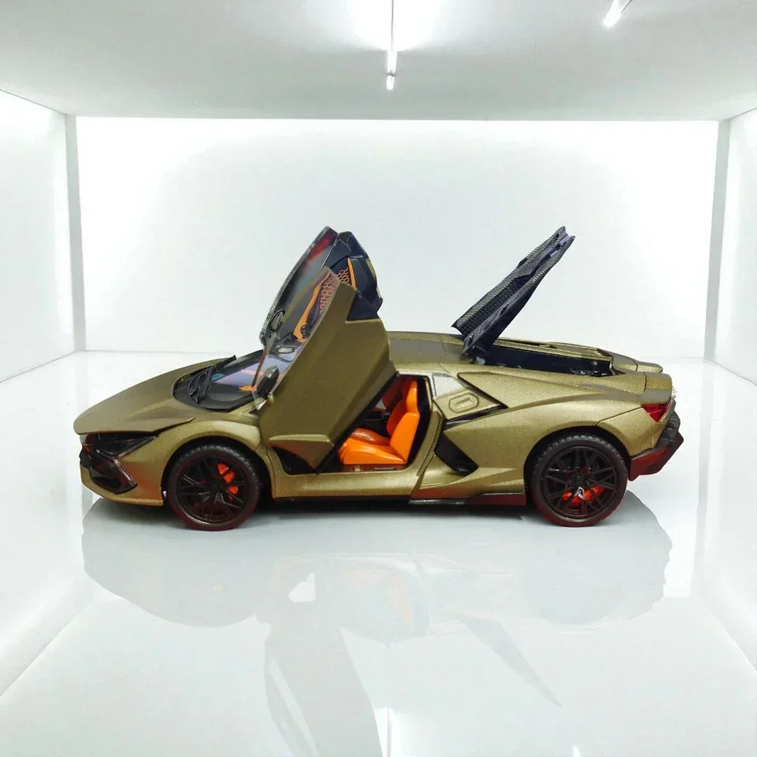 JOY JUNCTION 1:24 Lamborghini Diecast Car Model -Olive Green with openable door, pull back action  light and  sound  (JJ263)