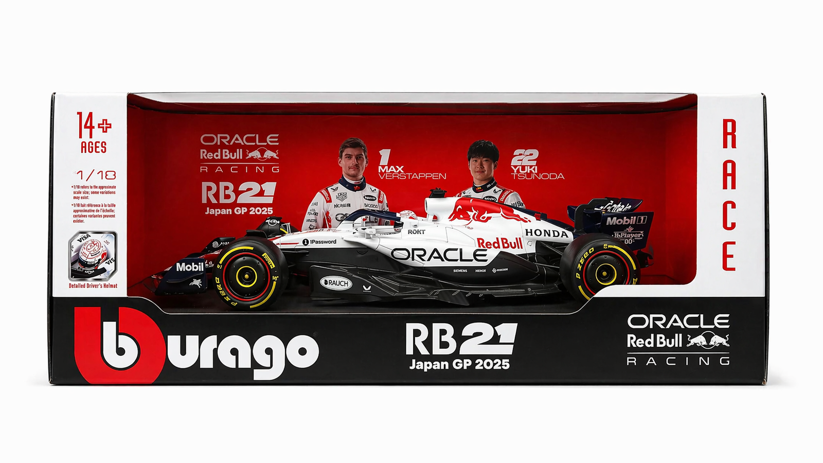 Bburago 1:18 Oracle Red Bull Racing RB21 F1 Car – Japan GP 2025 Die-Cast Model | Formula 1 Collectible