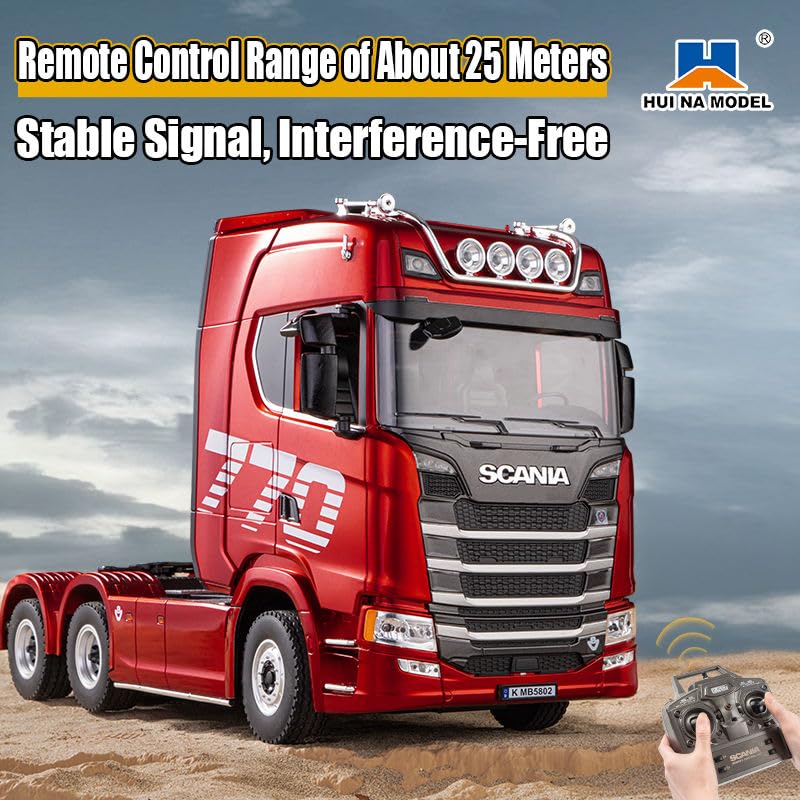 Huina 1501A 1:18 Scania 770 S V8 RC Tractor Truck | 19-Channel 2.4GHz Remote Control Semi Truck with LED Lights & Rechargeable Battery (RTR)