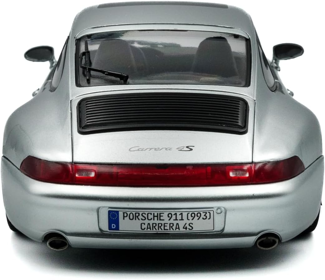 Solido 1:18 Porsche 911 (993) 4S Die-Cast Model Car – Silver Collector Scale Classic Sports Car