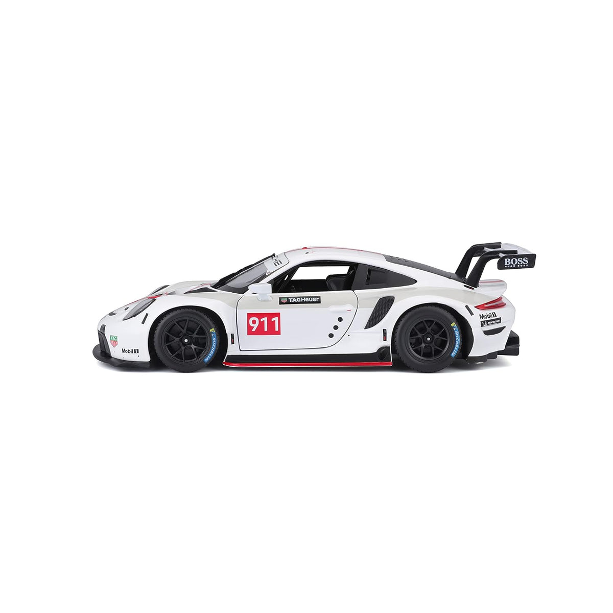 Bburago Porsche 911 RSR #911 1:24 Die-Cast Model Car | White Racing Edition | Premium Collectible