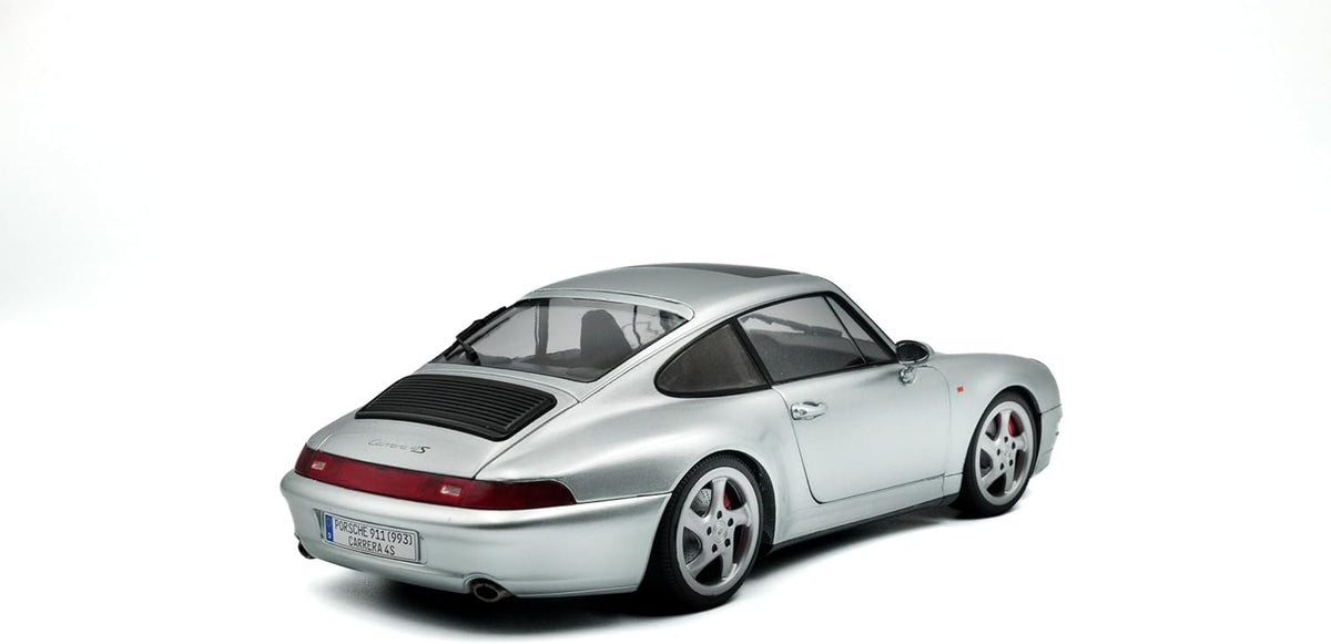Solido 1:18 Porsche 911 (993) 4S Die-Cast Model Car – Silver Collector Scale Classic Sports Car