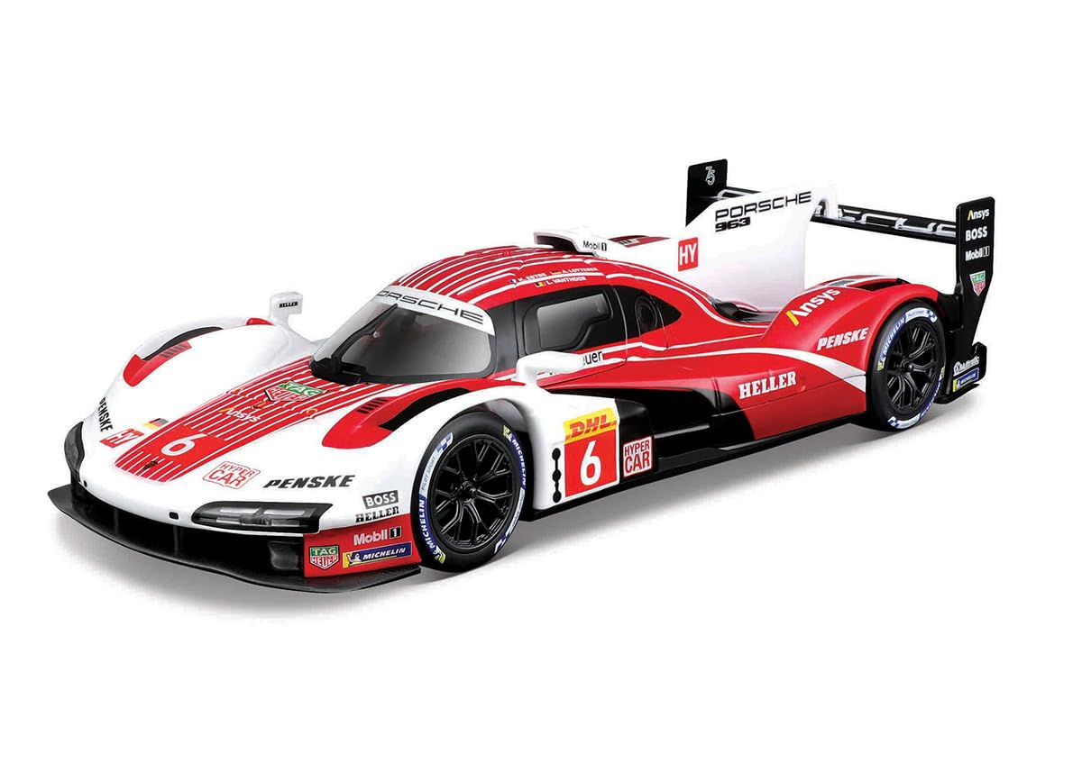 Bburago 1:24 Porsche 963 No. 6 2024 Racing Car Die-Cast Model | 4.6L Turbo V8 Motorsport Replica