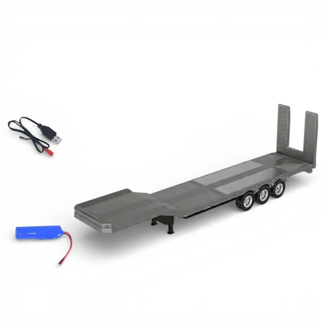 HUINA TOYS 1:18 RC Semi-Trailer Flatbed for 770S Heavy Duty Tractor Truck | Remote Control Construction Truck Accessory