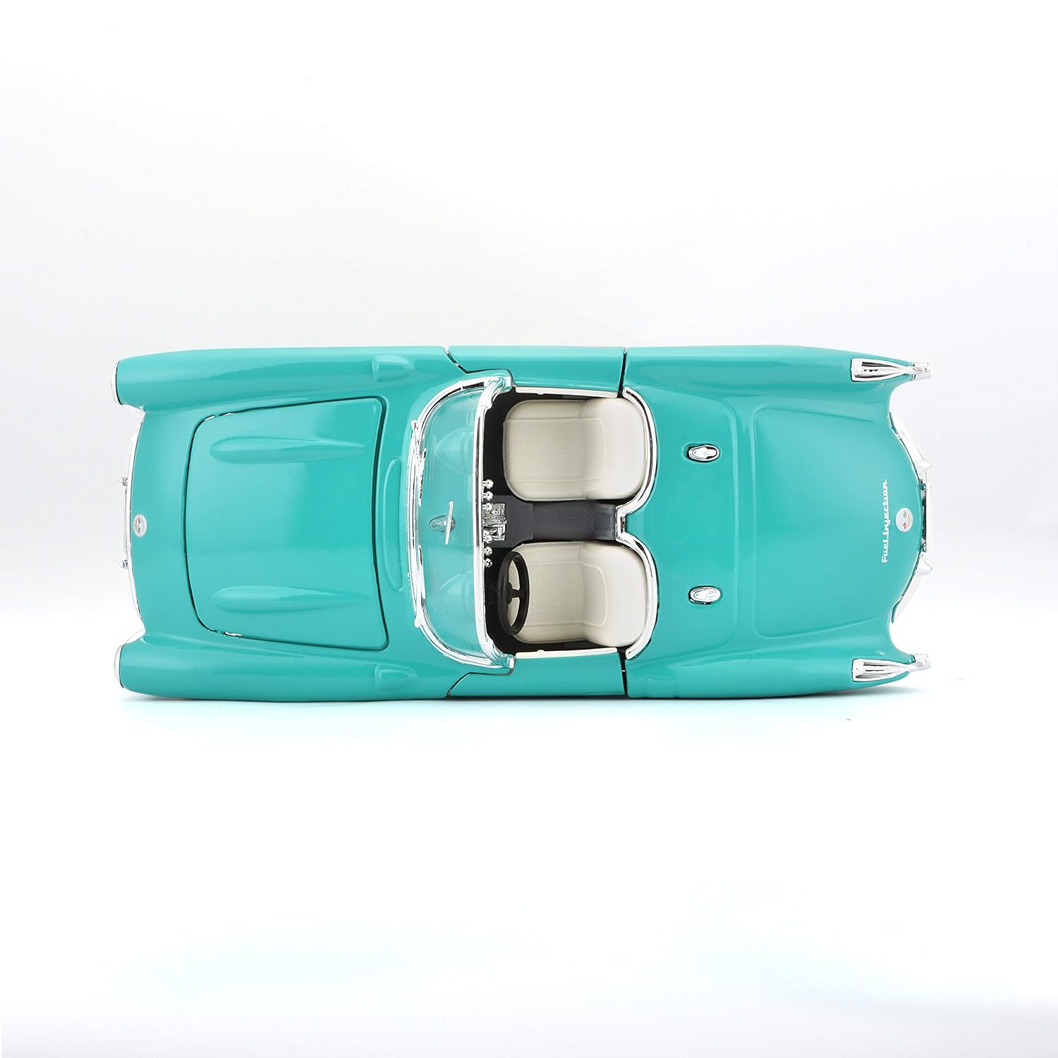 Maisto 1957 Chevrolet Corvette Convertible 1:24 Die-Cast Model Car | Collector's Collection | Turquoise & White Classic Roadster