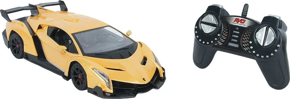 Lamborghini Veneno 1:18 R/C Supercar – High-Speed Remote Control, LED Lights & Rechargeable Power – Best Gifts for Kids & Collectors!