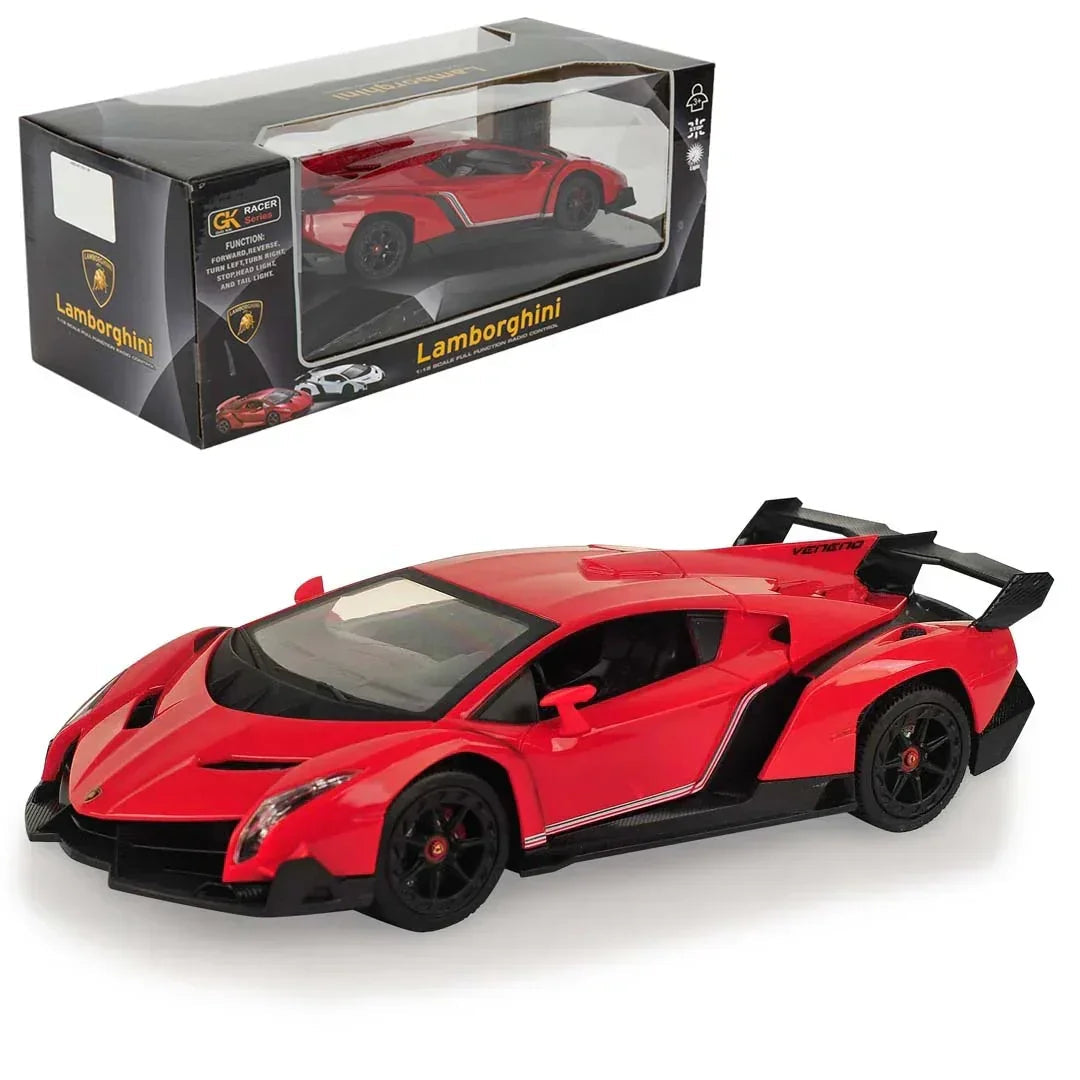 Lamborghini Veneno 1:18 R/C Supercar – High-Speed Remote Control, LED Lights & Rechargeable Power – Best Gift for Kids & Collectors!