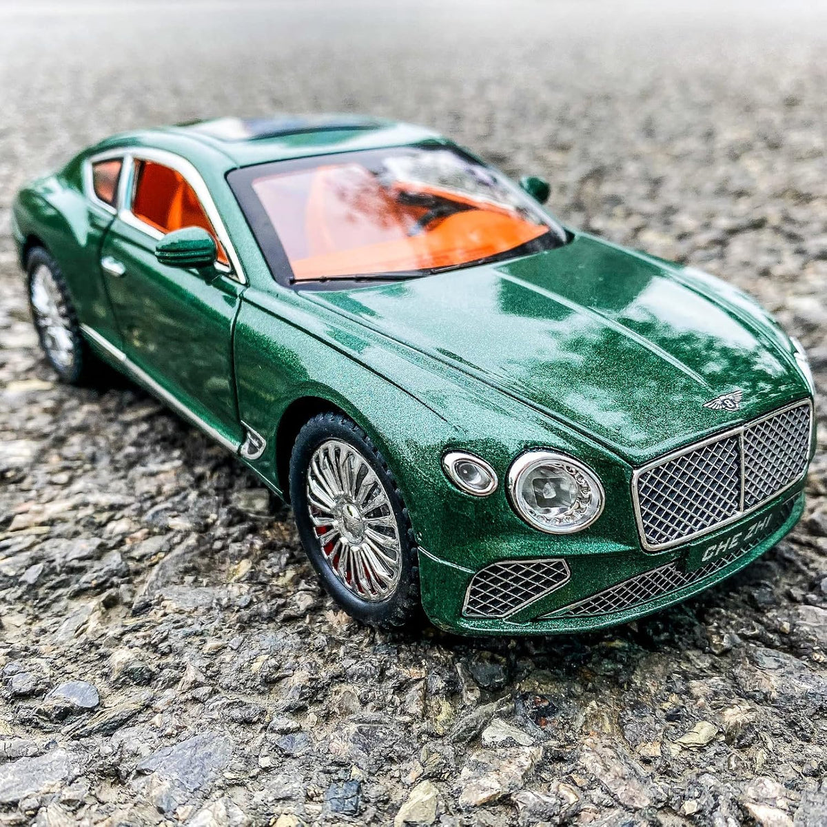 Joy Junction Bentley Cont Smoke 1:24 Scale Die-Cast Luxury Coupe Model with Sound & Light – Pull Back Metal Car Toy (Green)