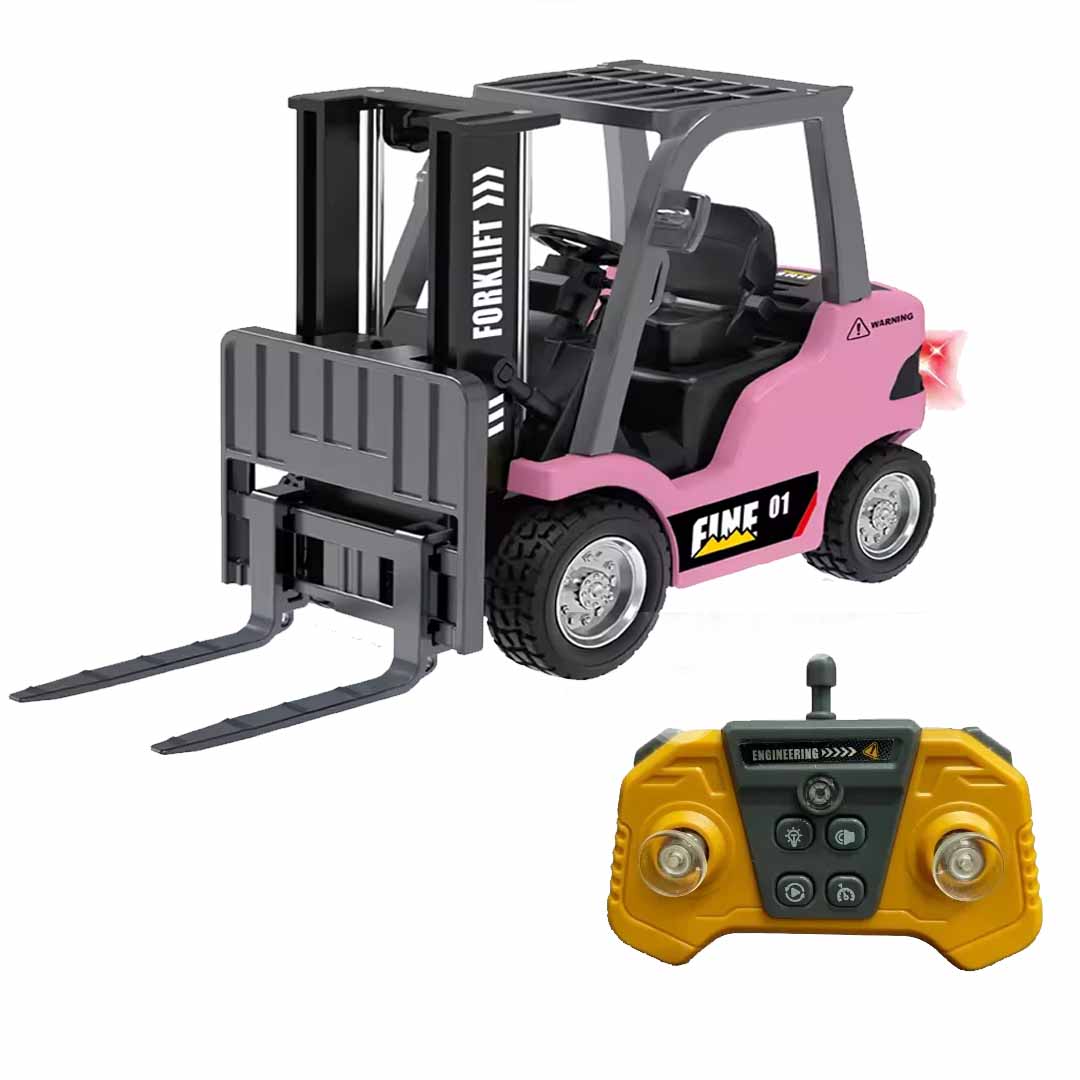 TRASPED 1:64 Scale RC Forklift Toy | 2.4GHz App & Remote Control Forklift with Lights & Sound | Alloy Construction Vehicle