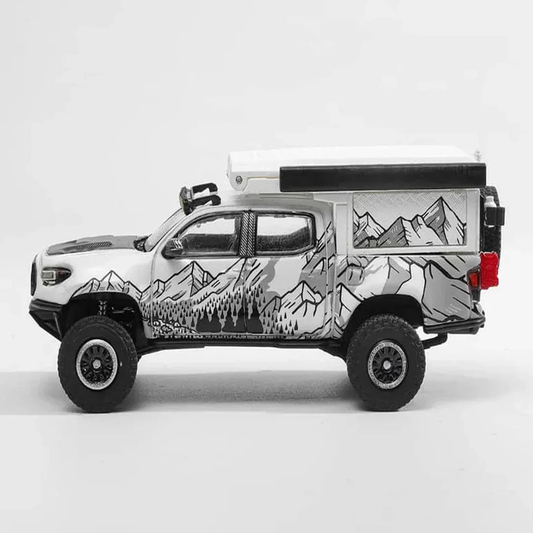GCD 1:64 Toyota Tacoma Camper 529 Truck Diecast Model with Rooftop Camper – Premium Off-Road Collectible