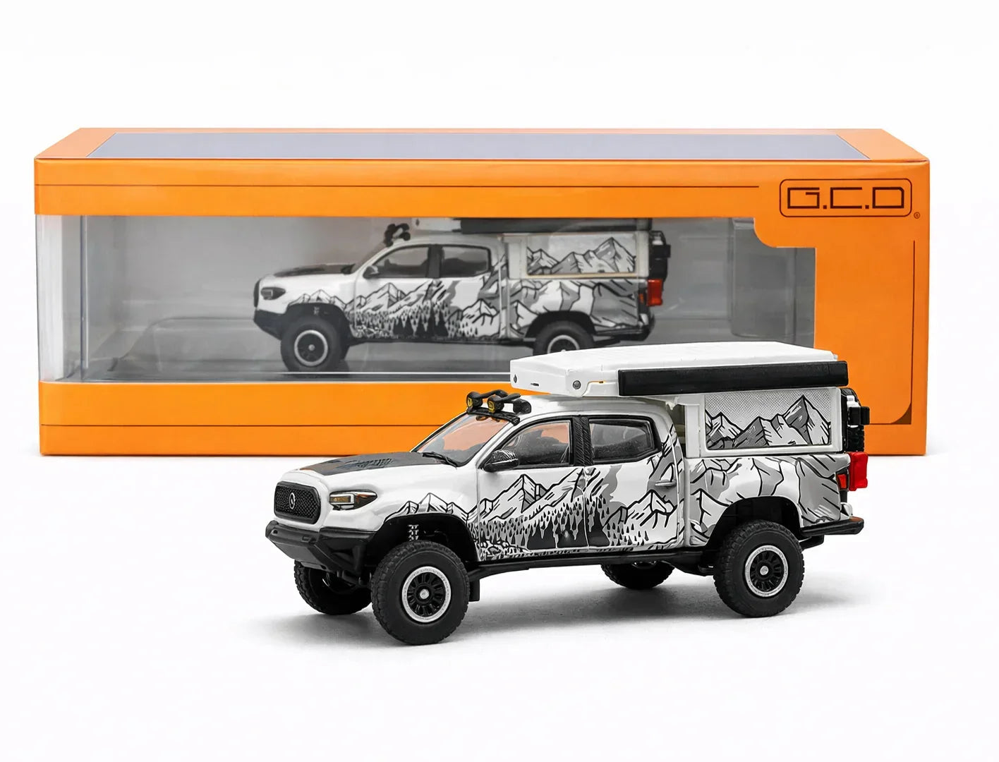 GCD 1:64 Toyota Tacoma Camper 529 Truck Diecast Model with Rooftop Camper – Premium Off-Road Collectible