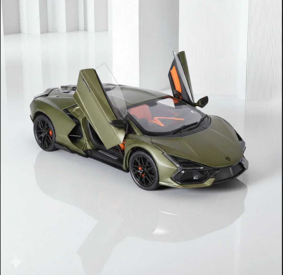 JOY JUNCTION 1:24 Lamborghini Diecast Car Model -Olive Green with openable door, pull back action  light and  sound  (JJ263)