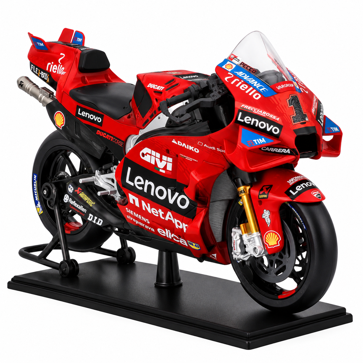 Maisto 1:18 Ducati Desmosedici GP 2024 No. 1 Francesco Bagnaia Die-Cast Motorcycle Model with Display Stand