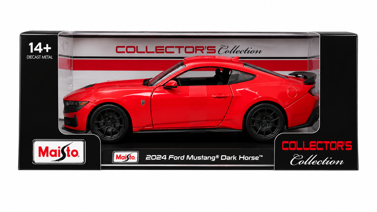 Maisto 2024 Ford Mustang Dark Horse 1:24 Die-Cast Model Car | Collector's Collection | Red