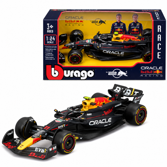 Bburago 1:24 Oracle Red Bull Racing RB20 F1 2024 Diecast Model Car | Max Verstappen MV1 & Sergio Perez SP11 Race Collection