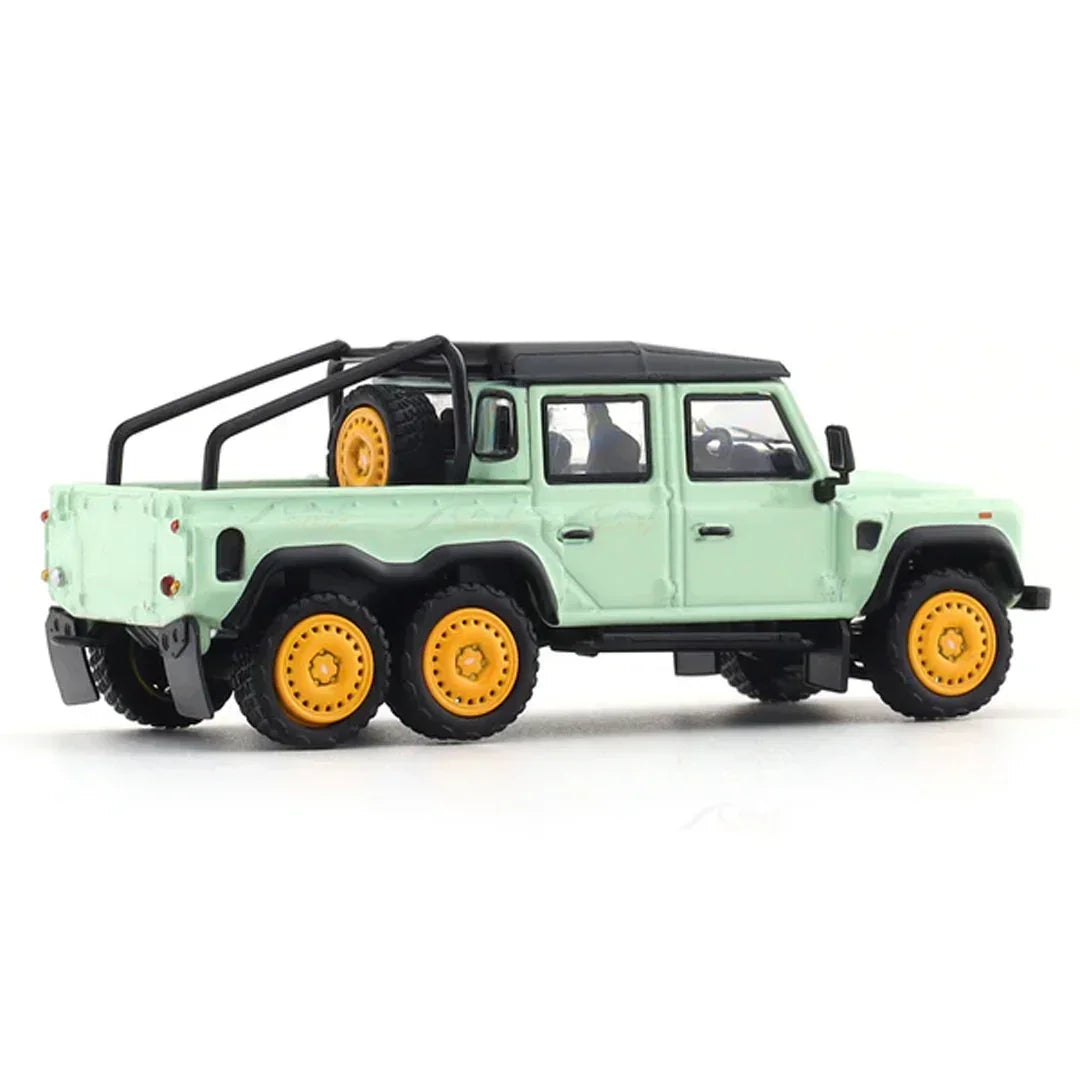 GCD Defender 6x6 Off-Road Expedition Pickup Diecast Car 1:64 Scale – Rugged Adventure Truck Collector Model with Display Box